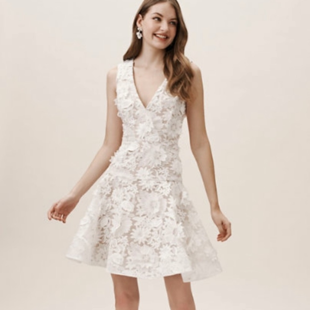 BHLDN WHITE FLORAL DRESS. Brand new with tags.